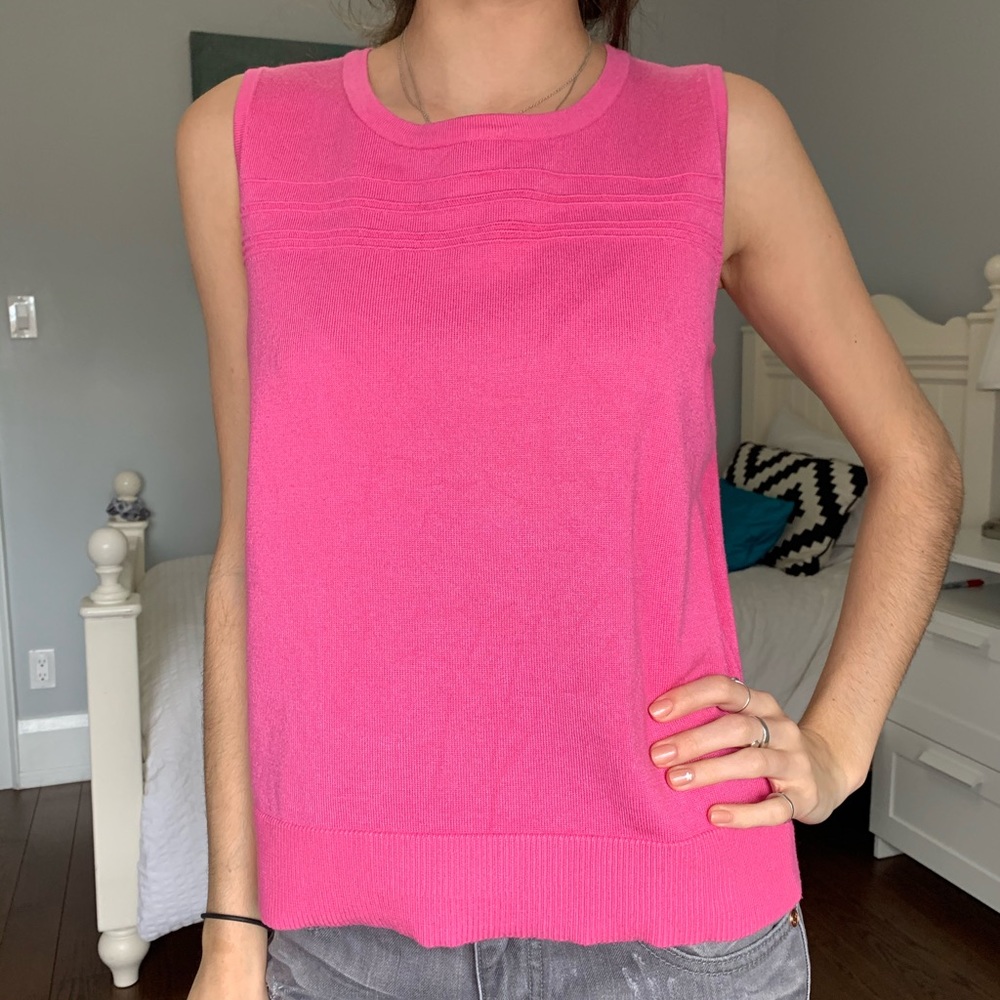 A thin sweater tank top